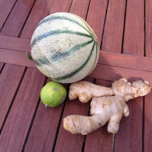 soupe de billes de melon au gingembre