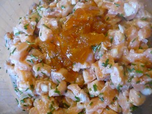 tartare de saumon aux clémentines confites