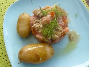 tarte de saumon aux clémentines confites