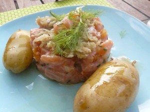 tarte de saumon aux clémentines confites