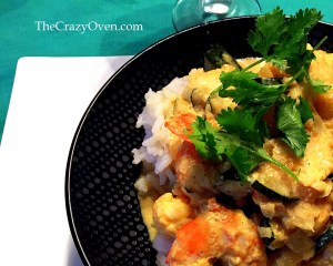 curry de crevettes aux courgettes