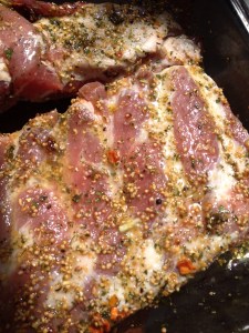 travers de porc marinés