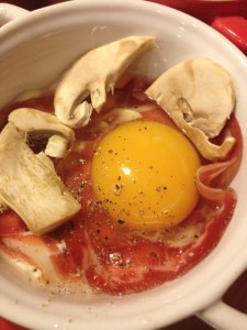 oeufs cocotte à la pancetta