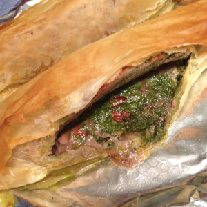 filet mignon farci au pesto en pâte filo