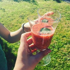 cocktail frappé à la fraise