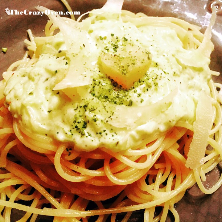 spaghettis à la crème de courgette.JPG