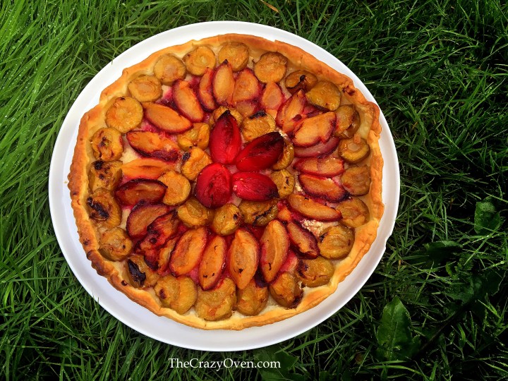 tarte aux prunes vertes et rouges