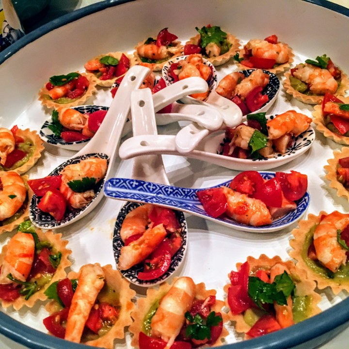 tartelettes de crevettes marinées